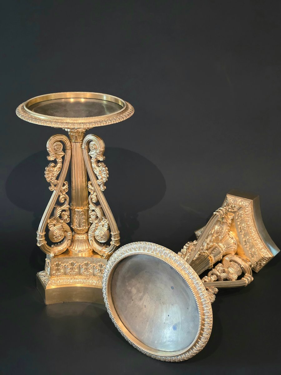 Thomire, Large Pair Of Tazza, Early 19th Century. -photo-5