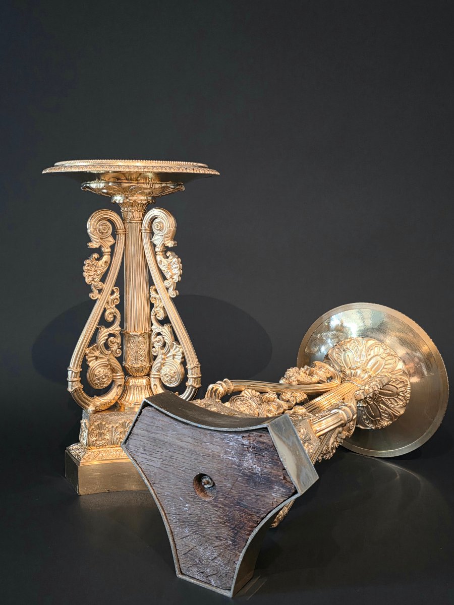 Thomire, Large Pair Of Tazza, Early 19th Century. -photo-6