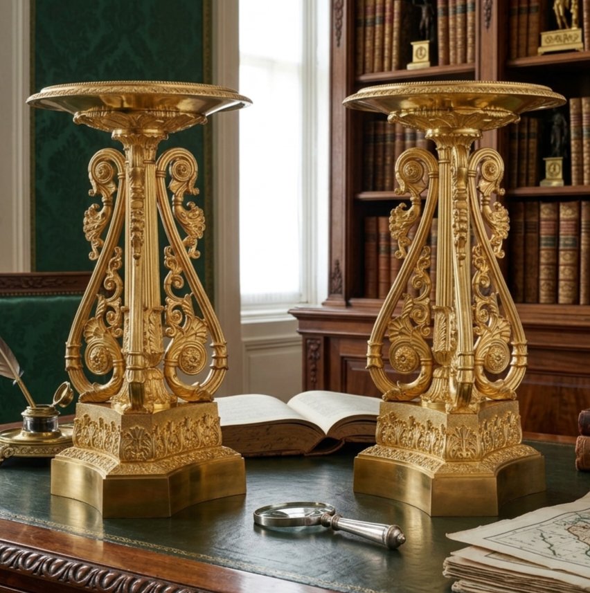 Thomire, Large Pair Of Tazza, Early 19th Century. -photo-8