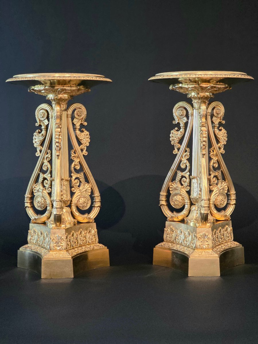 Thomire, Large Pair Of Tazza, Early 19th Century. 