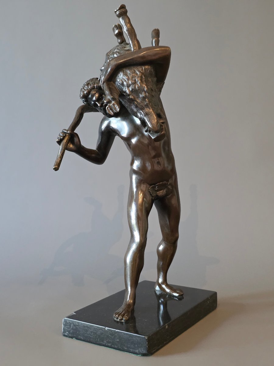Hercules And The Erymanthian Boar, By Giambologna. 19th-century Bronze. -photo-3