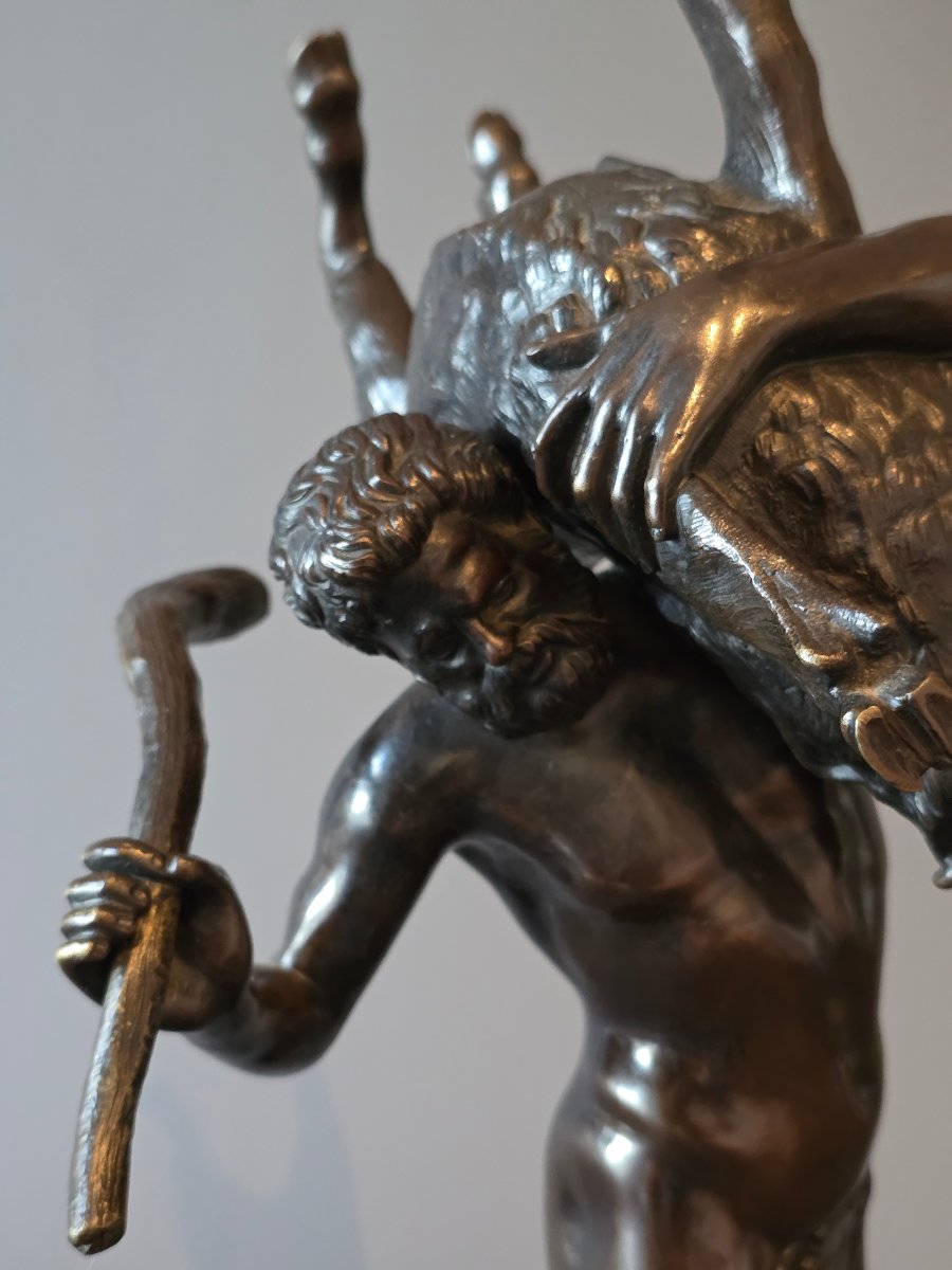 Hercules And The Erymanthian Boar, By Giambologna. 19th-century Bronze. -photo-5