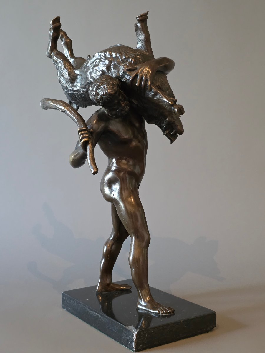 Hercules And The Erymanthian Boar, By Giambologna. 19th-century Bronze. 