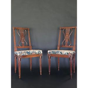 Georges Jacob/château De Villiers-le-bâcle, Pair Of Louis XVI-style Chairs.