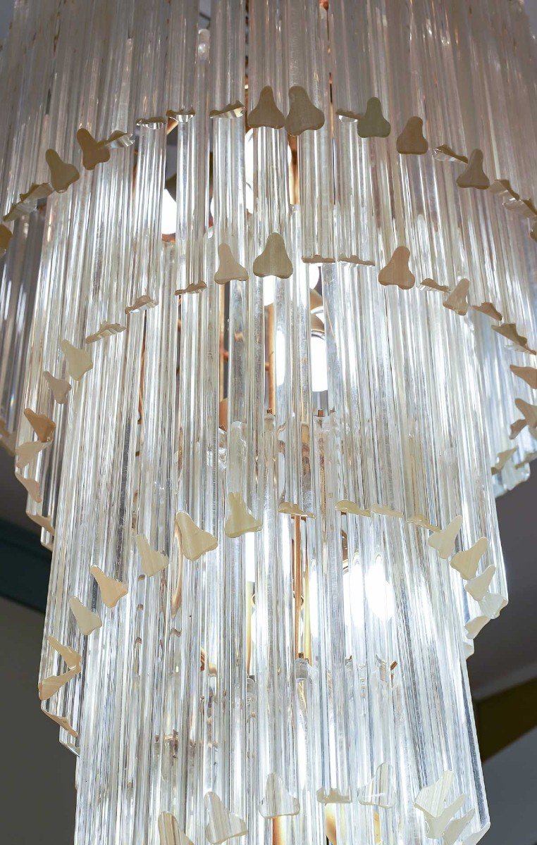 Large Murano Glass Waterfall Chandelier -photo-4