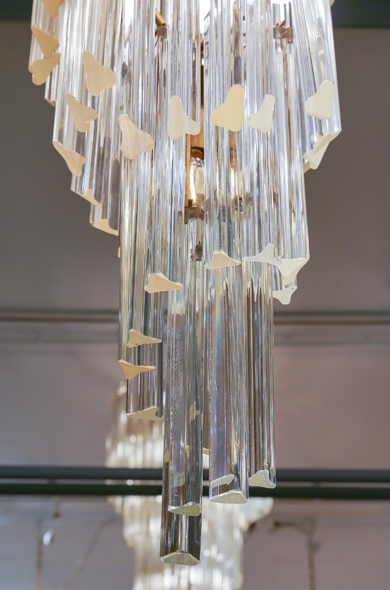 Large Murano Glass Waterfall Chandelier -photo-1