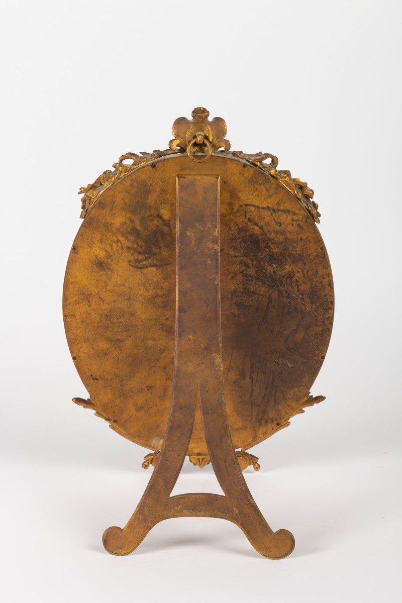 Bronze And Cloisonné Enamel Mirror, Late 19th Century-photo-3