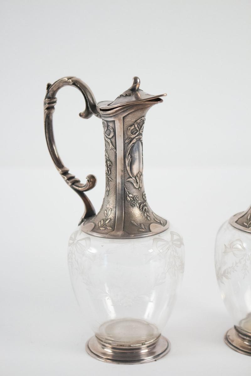 Pair Of Carafes Silver Plated 1900 Signed By Gallia (christofle)-photo-2