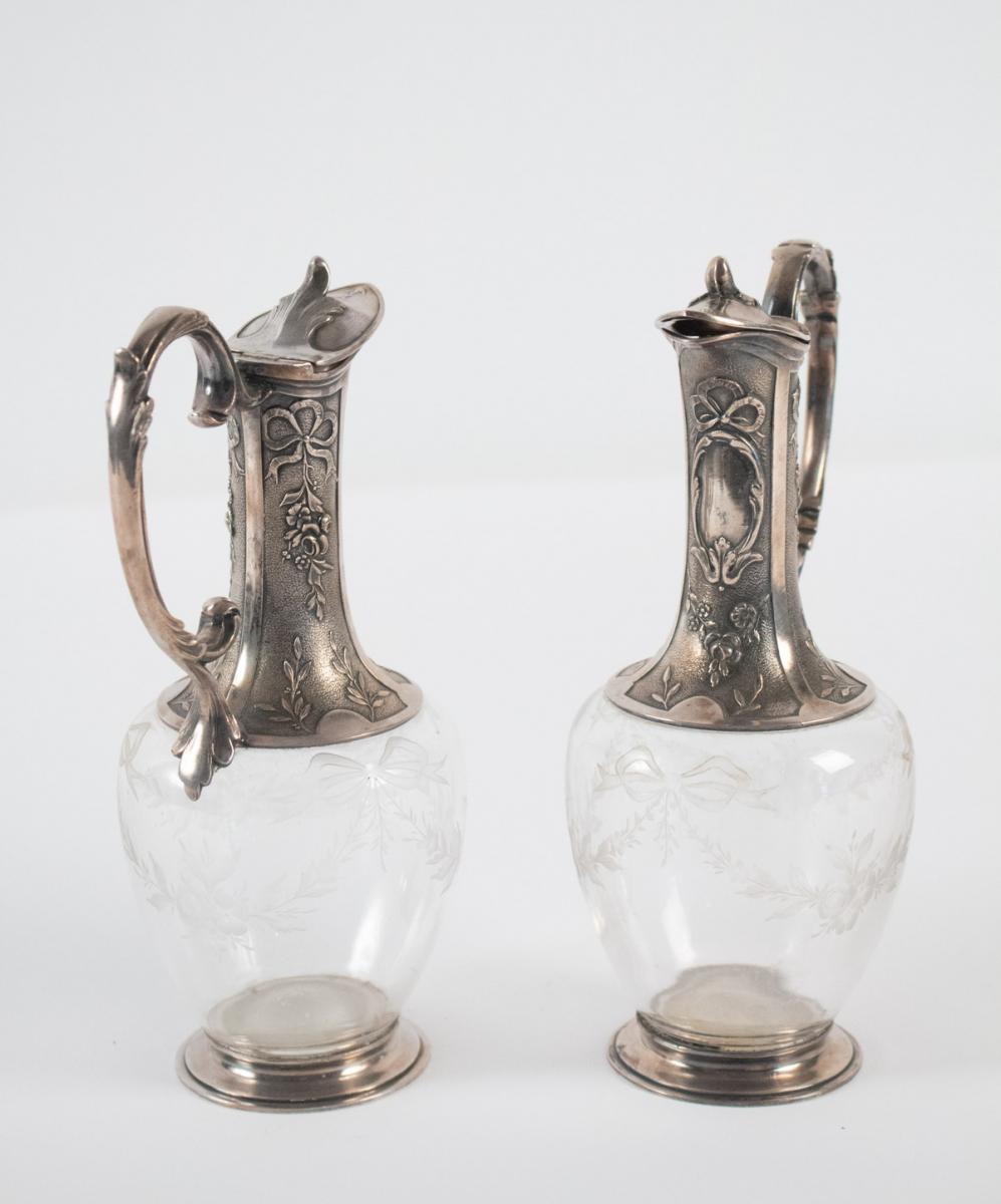 Pair Of Carafes Silver Plated 1900 Signed By Gallia (christofle)-photo-2