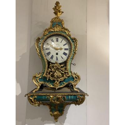 18th Century Green Horn Cartel, Louis XV Signed Dey In Paris