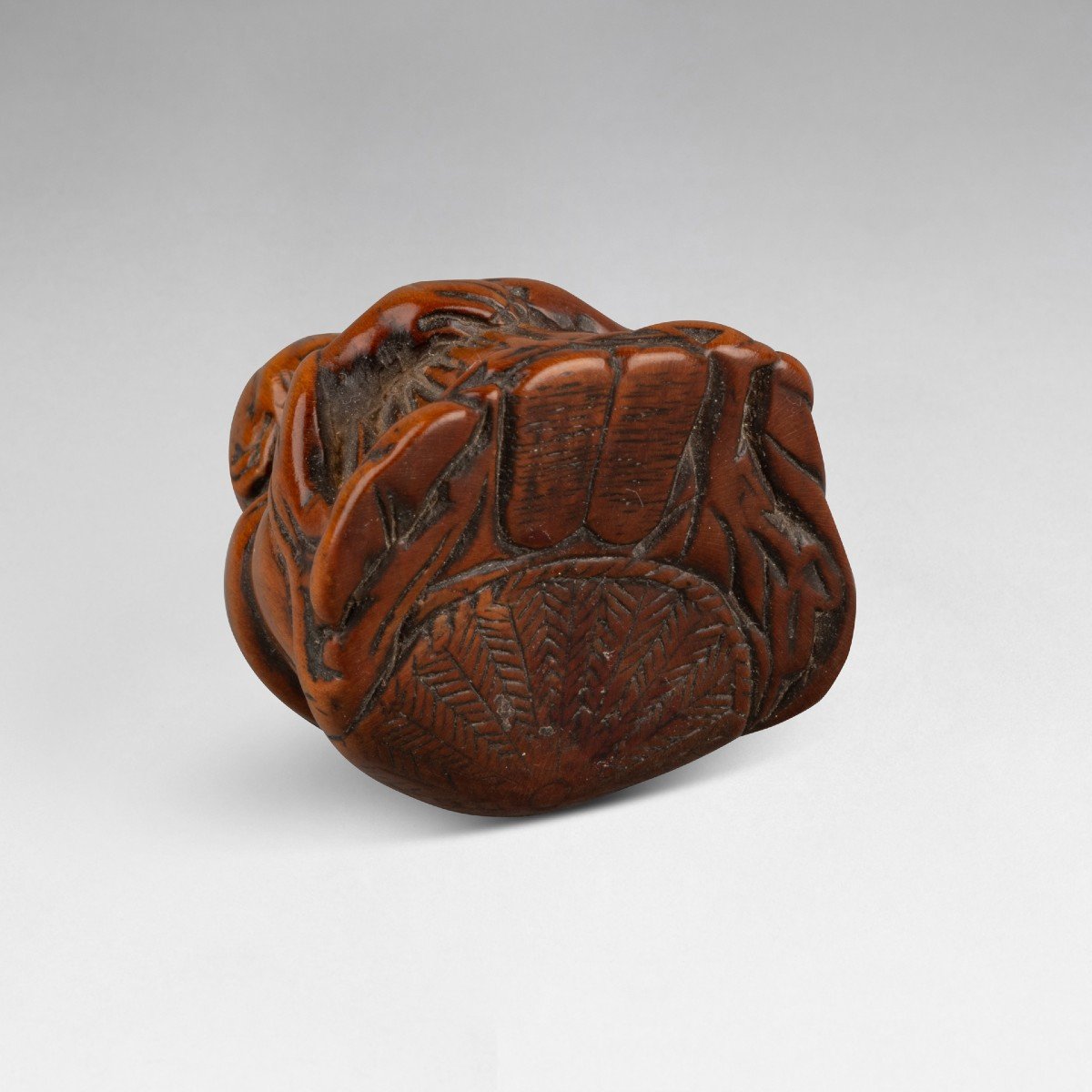 Netsuke - Saigyo Hoshi Looking At Fuji. Japan Edo-photo-4