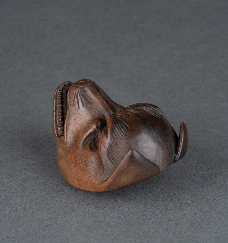 Netsuke, Masque De Kyogen Représentant Un Renard, Kitsune, Japon Edo, Meiji, Art Asie-photo-3