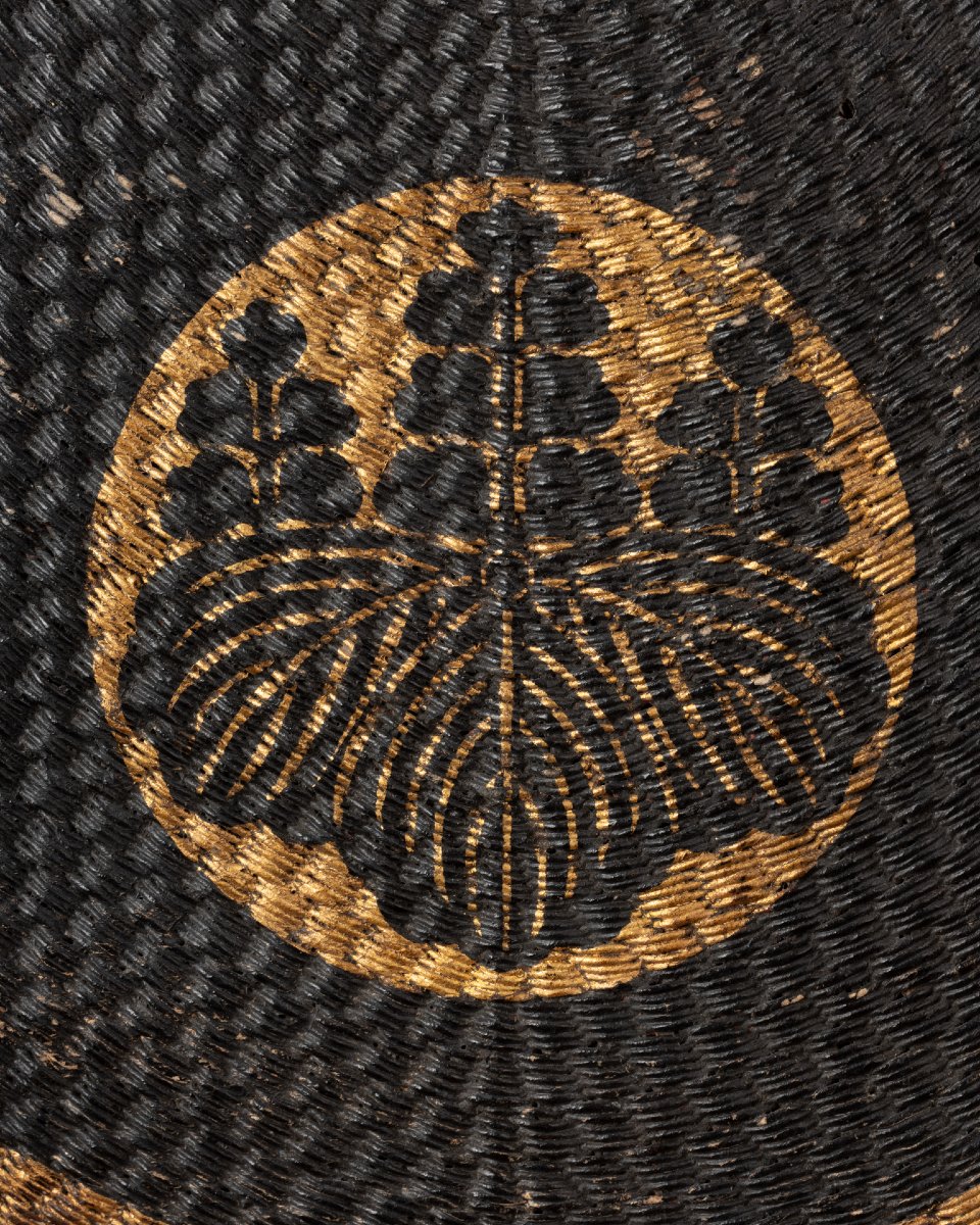 Chapeau D’arme Plat De Samouraï Jingasa De Type Nirayama Japon, Edo, Meiji-photo-3