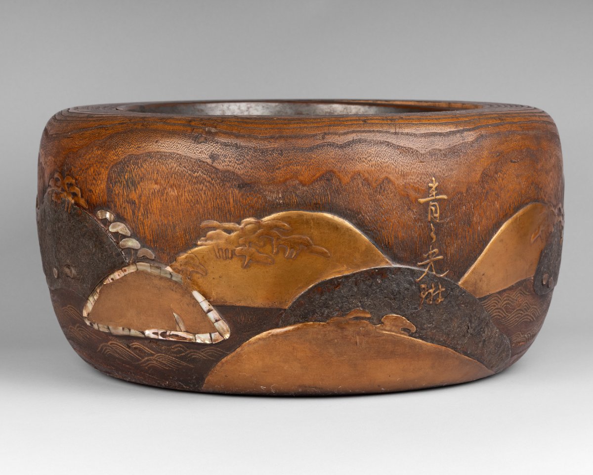 Exceptional Hibachi By Ogata Korin. From The Huc's Collection. Edo Period.-photo-2