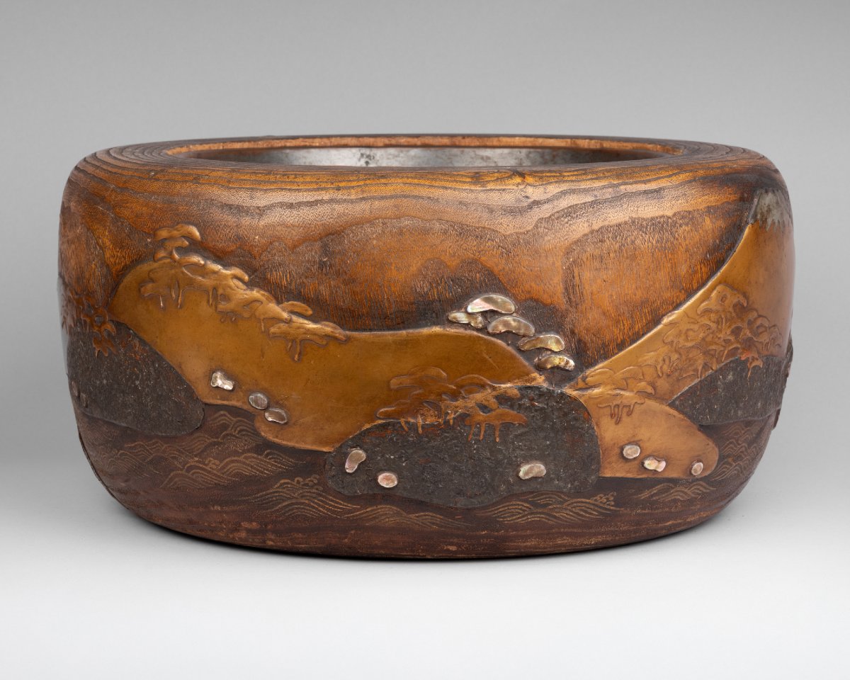 Exceptional Hibachi By Ogata Korin. From The Huc's Collection. Edo Period.-photo-4
