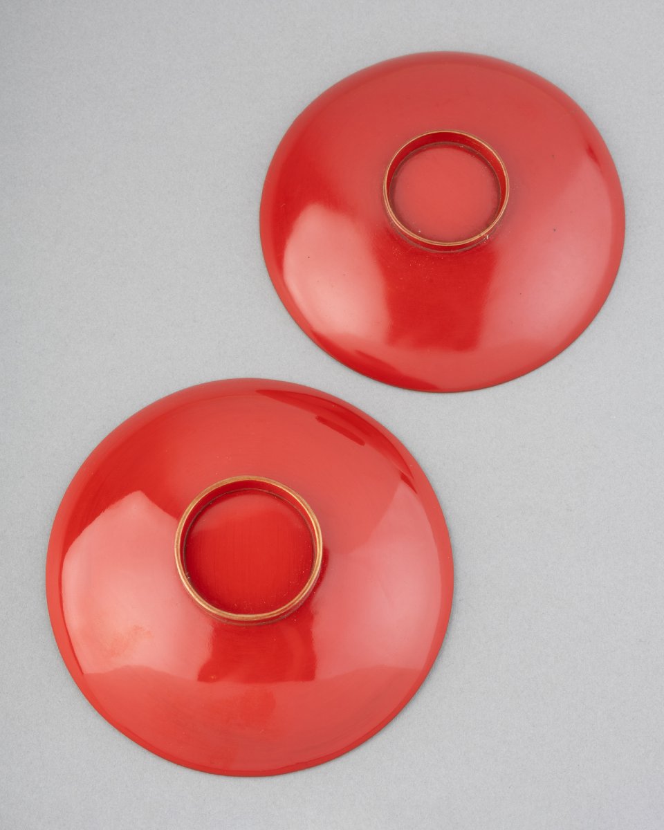 Meiji-era Japanese Lacquered Sake Cups-photo-4