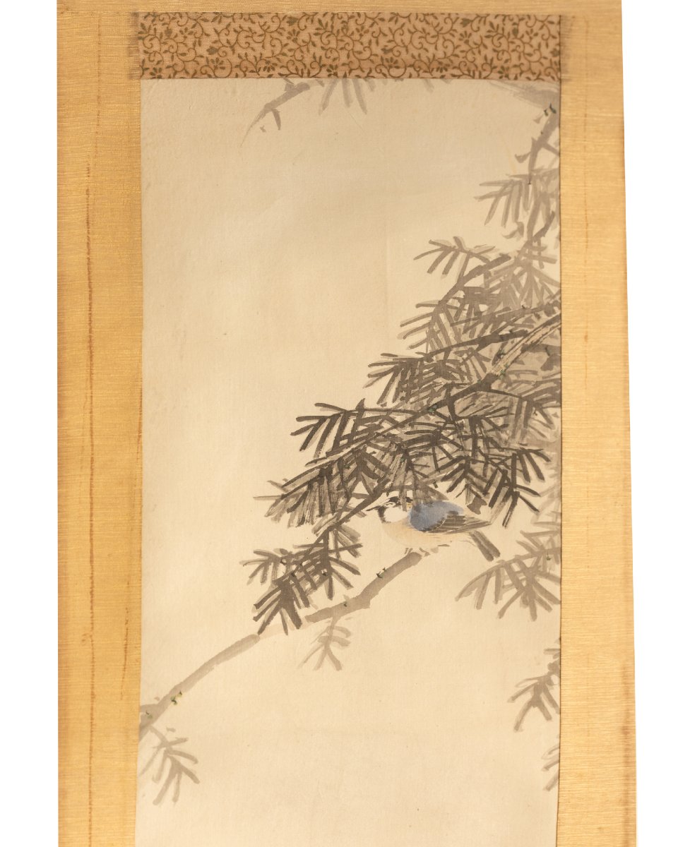 Kakejiku By Furuichi Kinga, Ink Painting: Tanuki Watching A Bird. Edo Period, Japan-photo-4