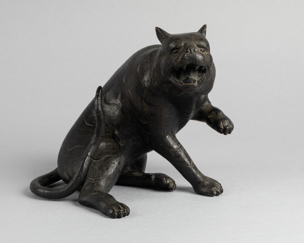 Tigre En Bronze. Japon Edo-photo-3