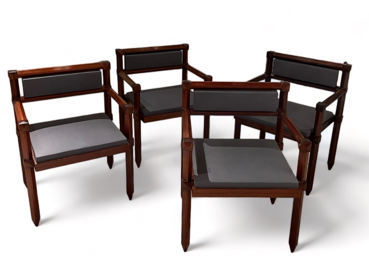 Suite Of Four Armchairs By Rougemont-photo-2