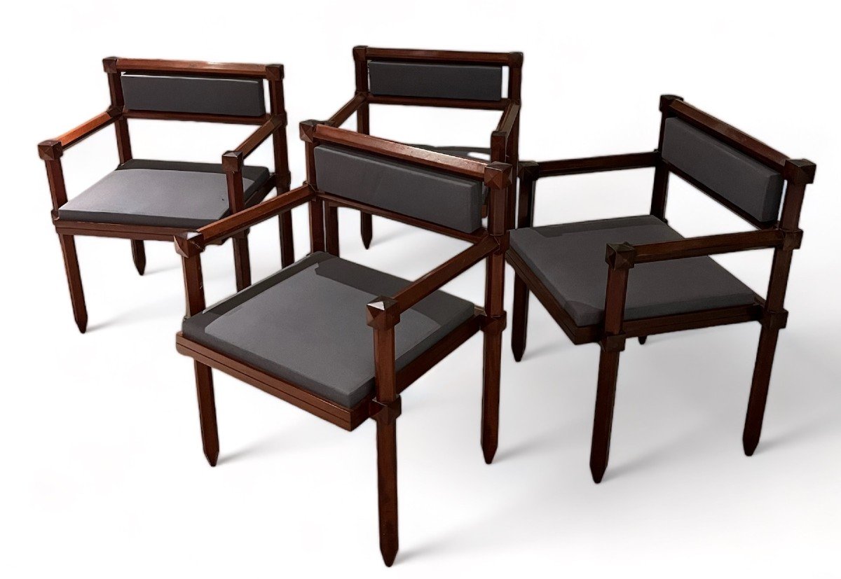 Suite Of Four Armchairs By Rougemont