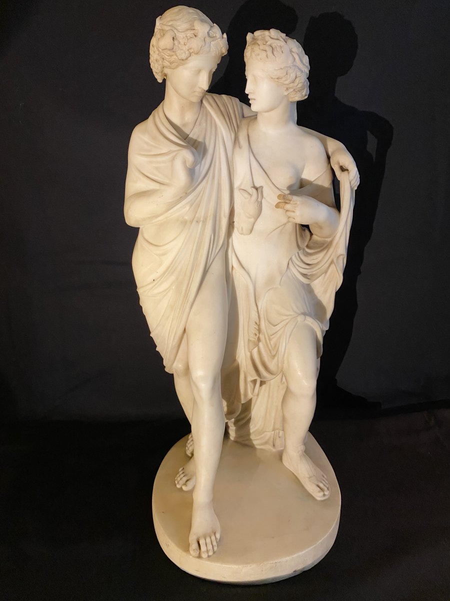 Marble Sculpture Representing Bacchus And Ariadne