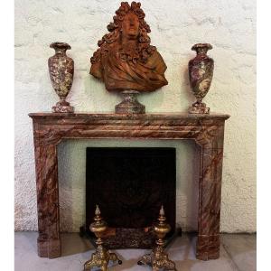 Royal Red Marble Fireplace From Languedoc