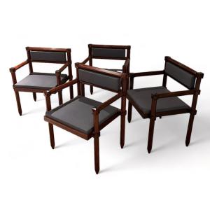 Suite Of Four Armchairs By Rougemont