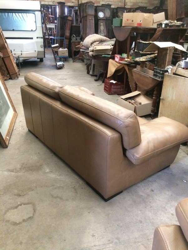 Pair Of Roche Bodois Leather Sofas 1980-photo-3