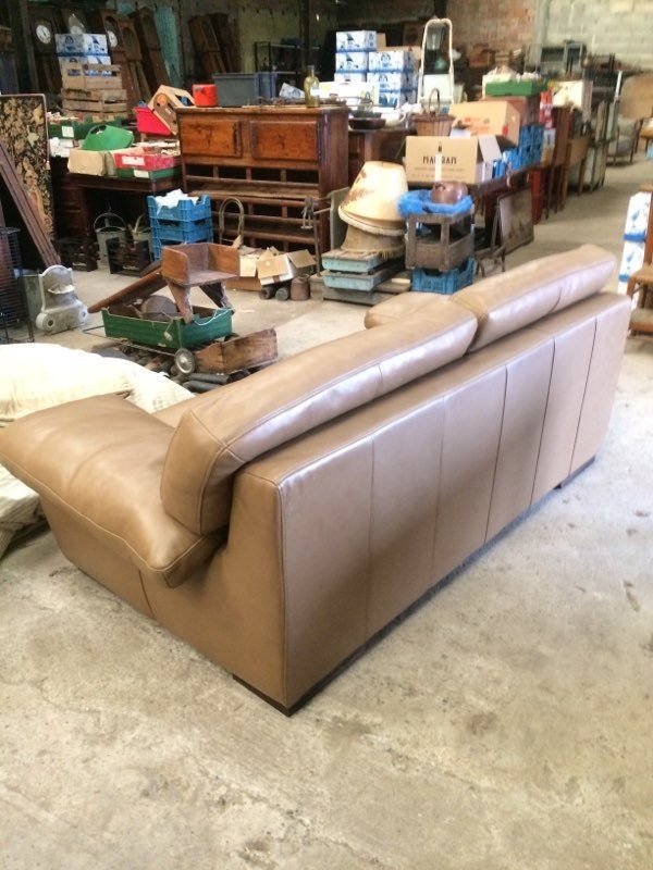 Pair Of Roche Bodois Leather Sofas 1980-photo-4