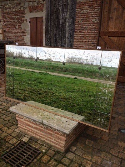 Important Miroir Gravé Italie Année 50/60