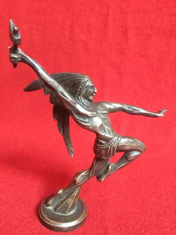 Automotive Mascot "the Indian With An Ax"
