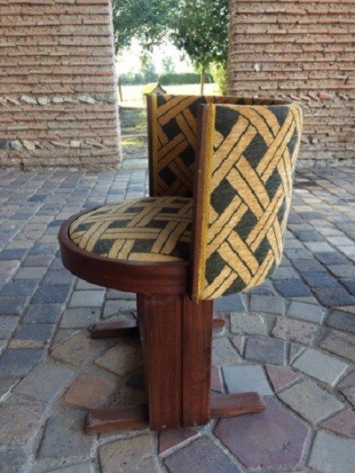 Pair Of Art Deco Barrel Armchairs-photo-3