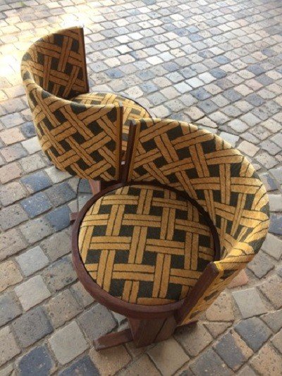 Pair Of Art Deco Barrel Armchairs-photo-4