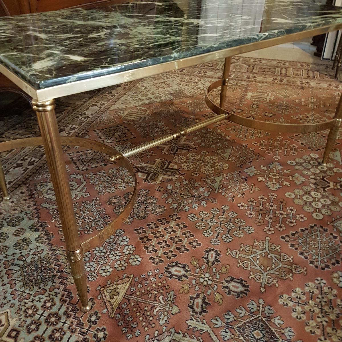 Table Basse En Laiton Et Marbre Maison Jansen 1950-photo-3