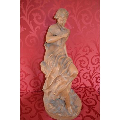Terracotta Sculpture Signed Alfred Jean Foretay