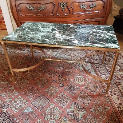 Coffee Table Brass And Marble House Jansen 1950