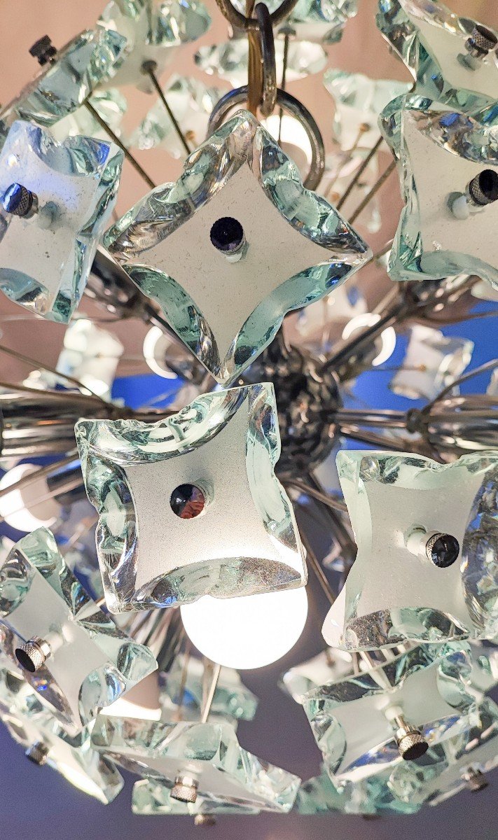 Sputnik Cut Glass Chandelier - Fontana Arte 1960-photo-2