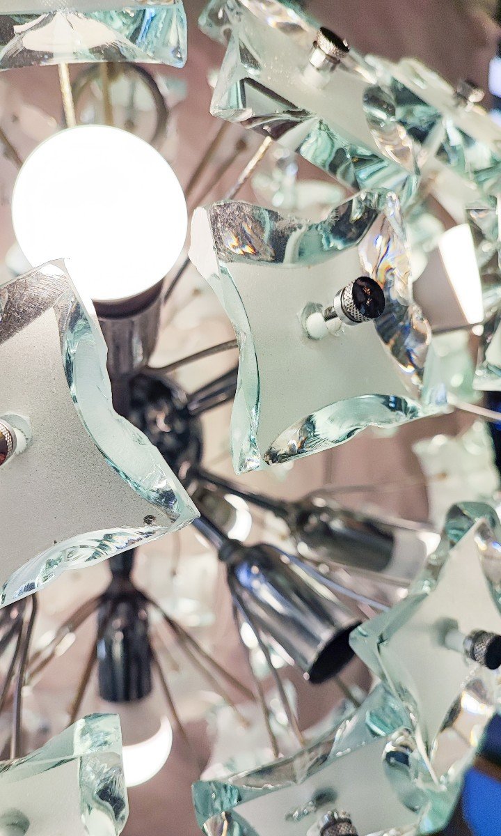 Sputnik Cut Glass Chandelier - Fontana Arte 1960-photo-5