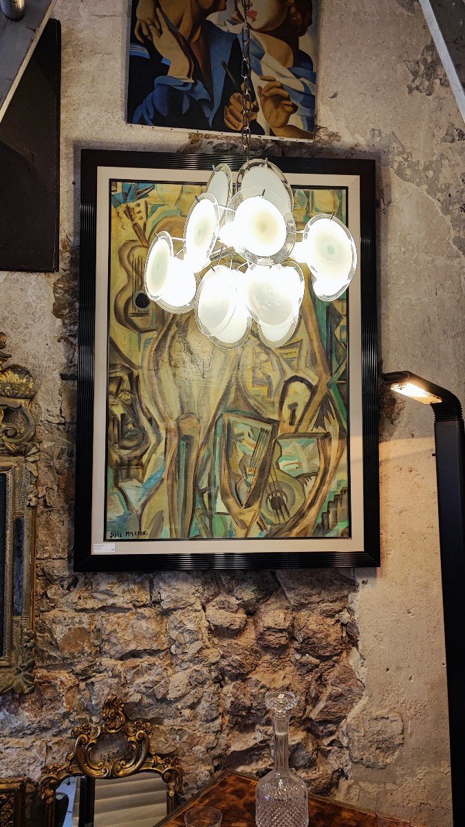 Lustre "disc" De Gino Vistosi Murano 1960-photo-2