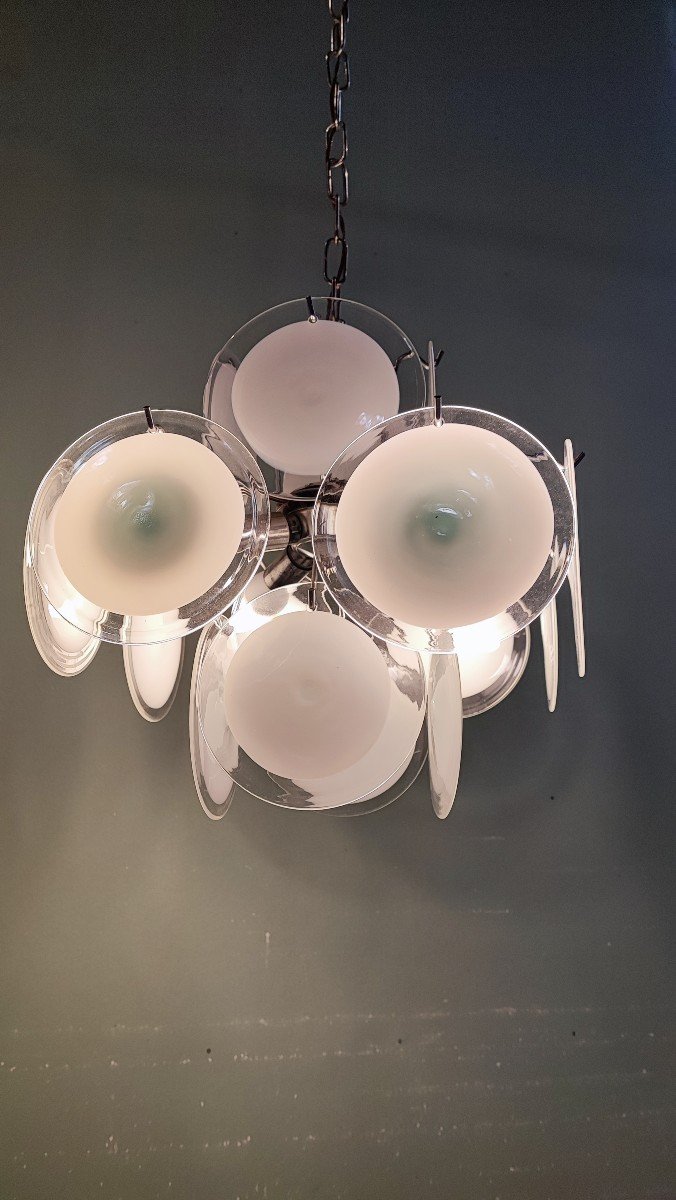 Lustre "disc" De Gino Vistosi Murano 1960-photo-6