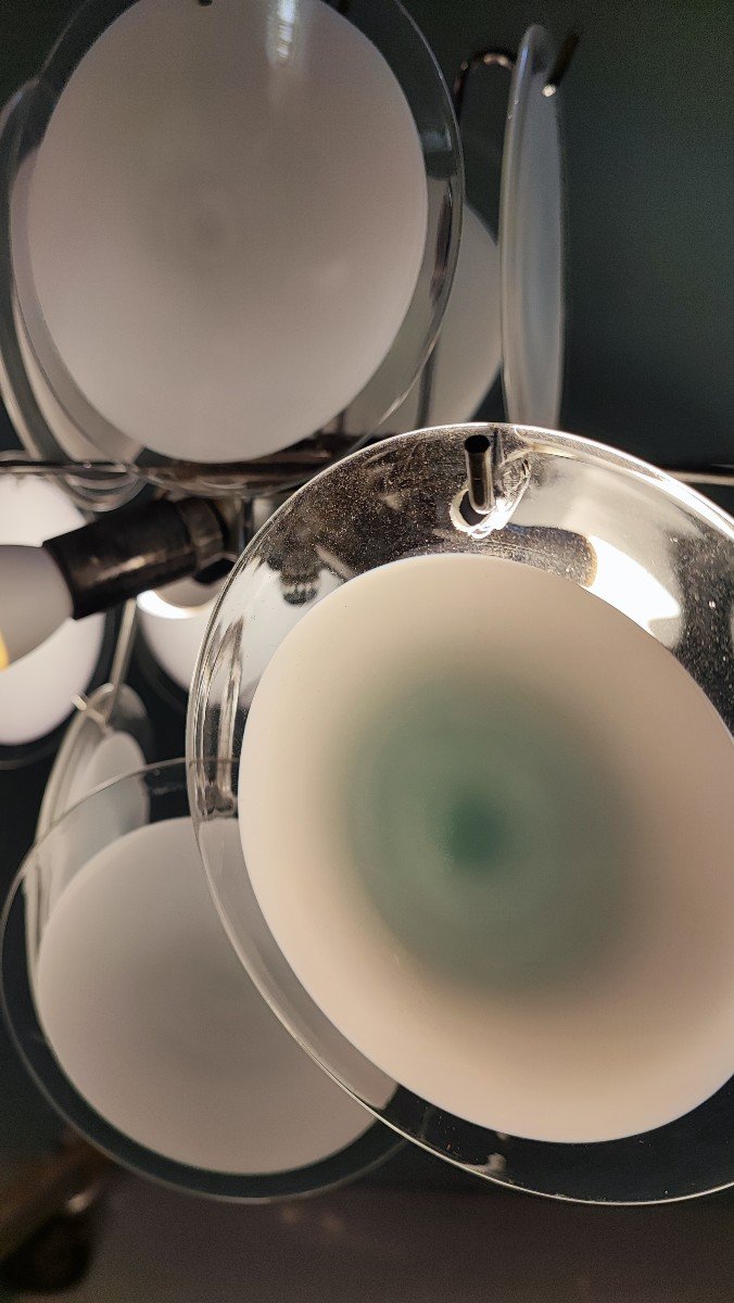 Lustre "disc" De Gino Vistosi Murano 1960-photo-7