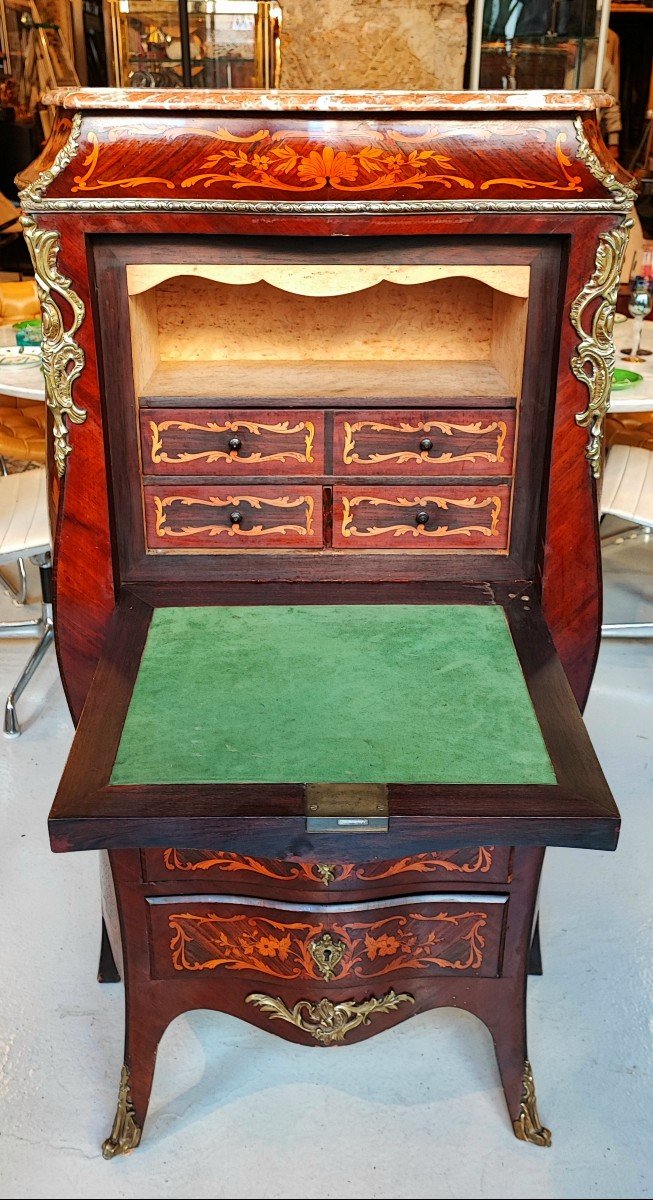 Small Secretary Louis XV Marquetry-photo-4