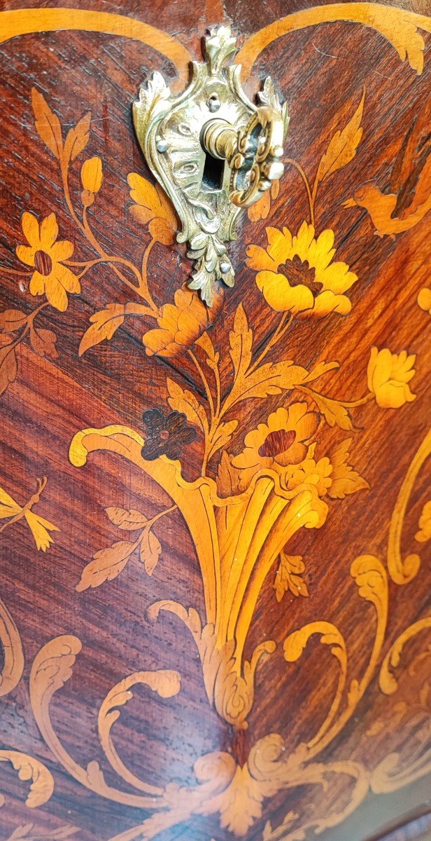 Small Secretary Louis XV Marquetry-photo-4