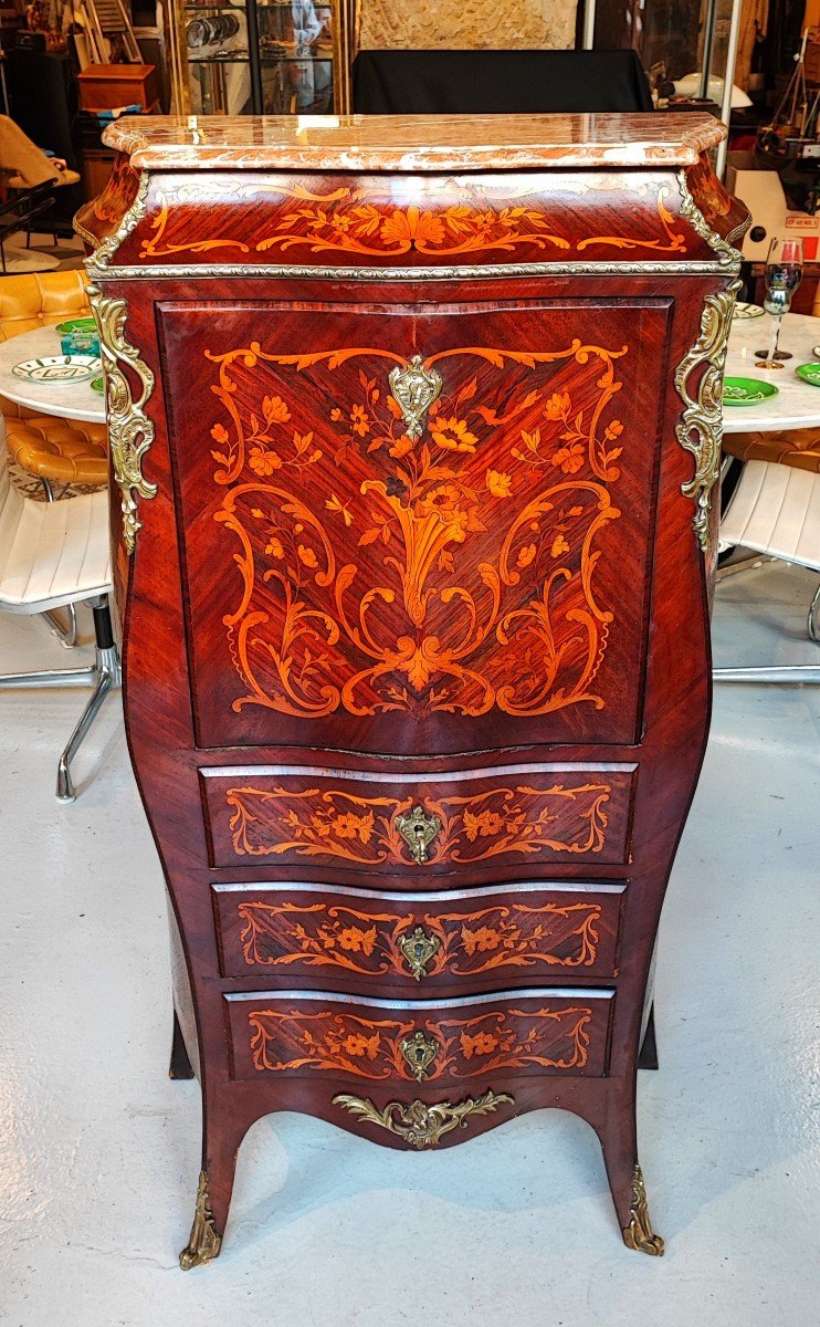 Small Secretary Louis XV Marquetry