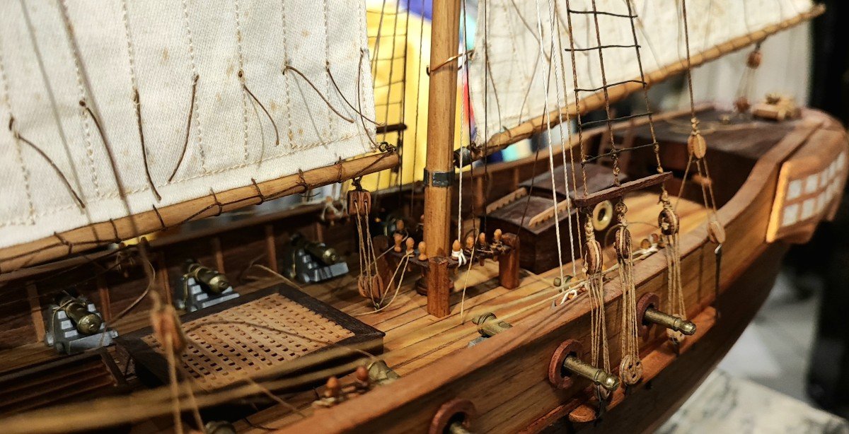 Maquette Bois Goélette La Brigade Saint Malo-photo-2