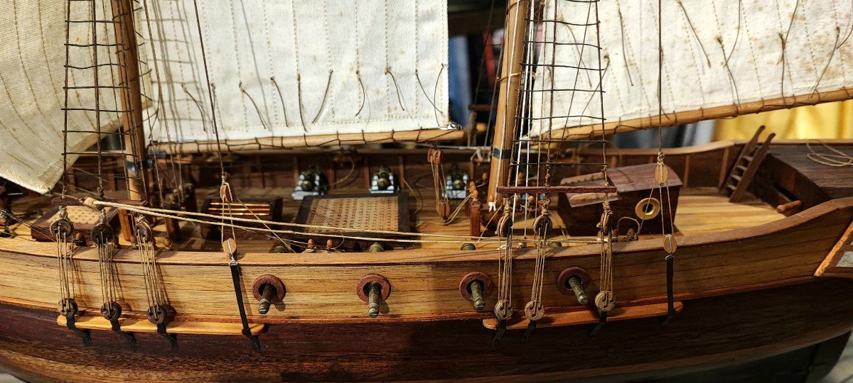 Maquette Bois Goélette La Brigade Saint Malo-photo-3