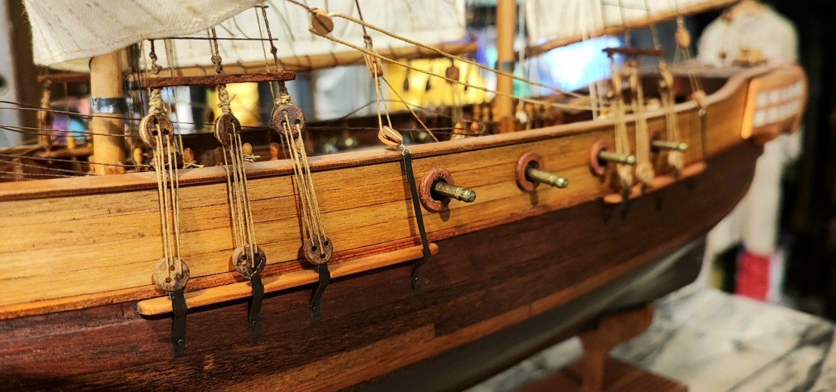 Maquette Bois Goélette La Brigade Saint Malo-photo-3