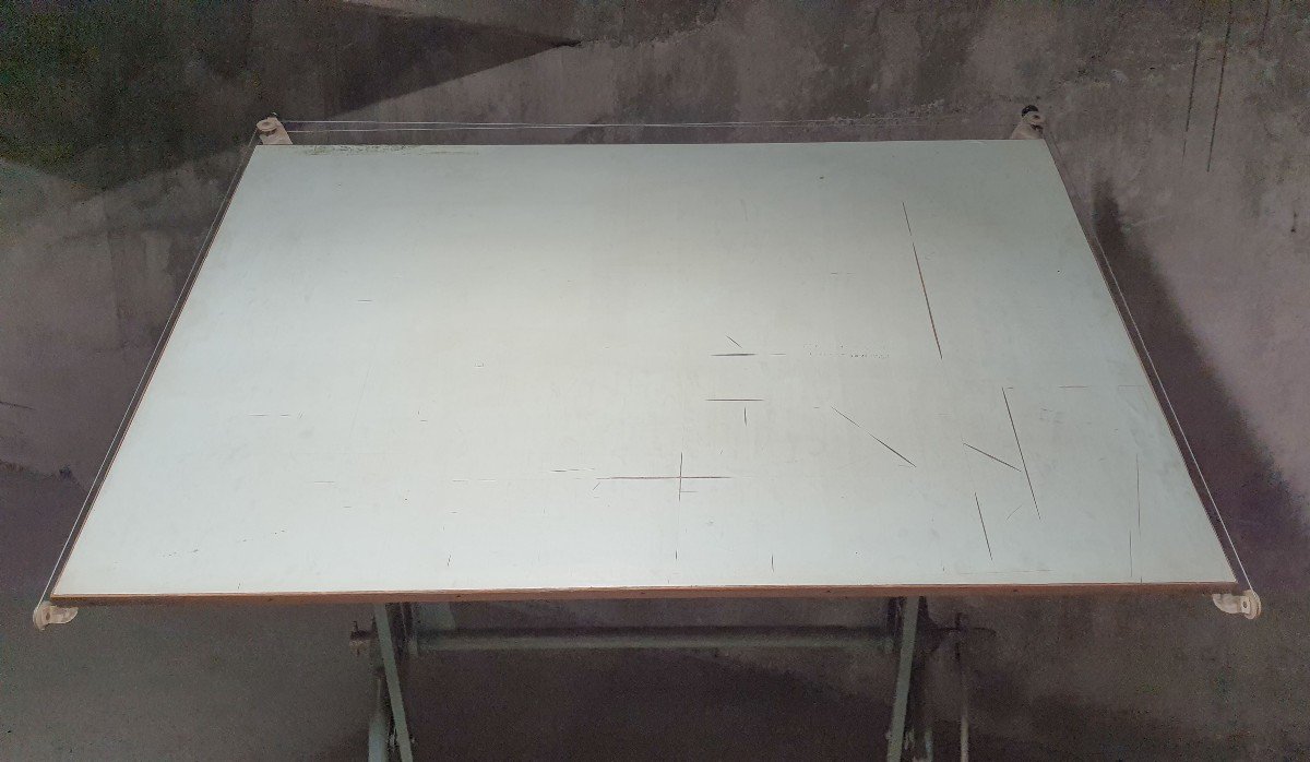 Table à Dessin Architecte Sautereau Paris 1950 & Chaise Thonet-photo-4