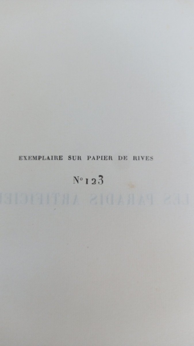 Les Paradis Artificiels - Charles Baudelaire 1917, Numéroté - Opium Et Haschisch-photo-2