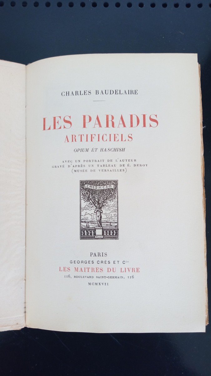 Les Paradis Artificiels - Charles Baudelaire 1917, Numéroté - Opium Et Haschisch-photo-3